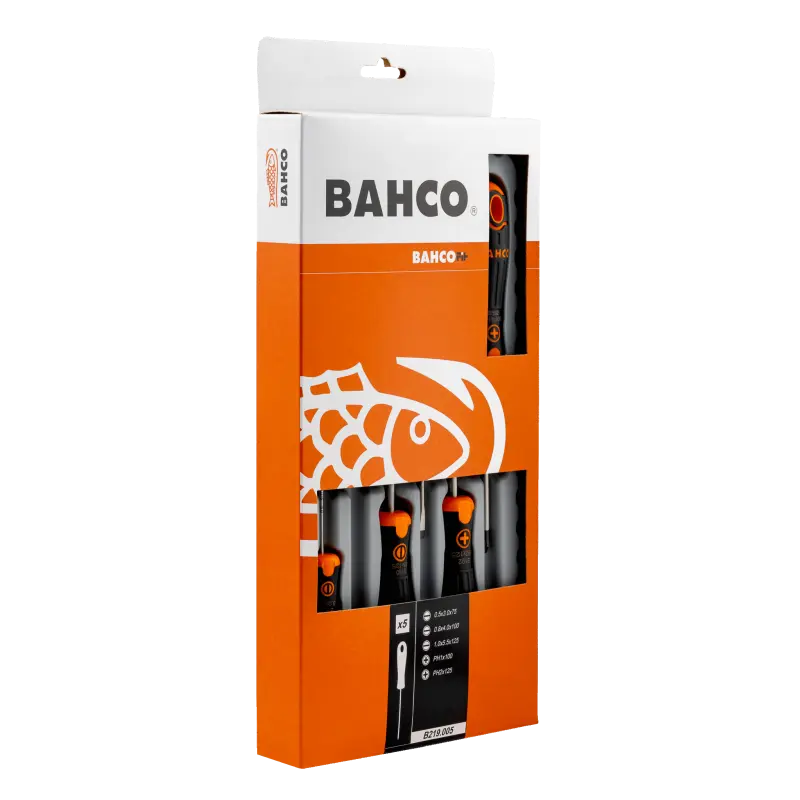 Juego destornilladores BahcoFit 5 piezas.