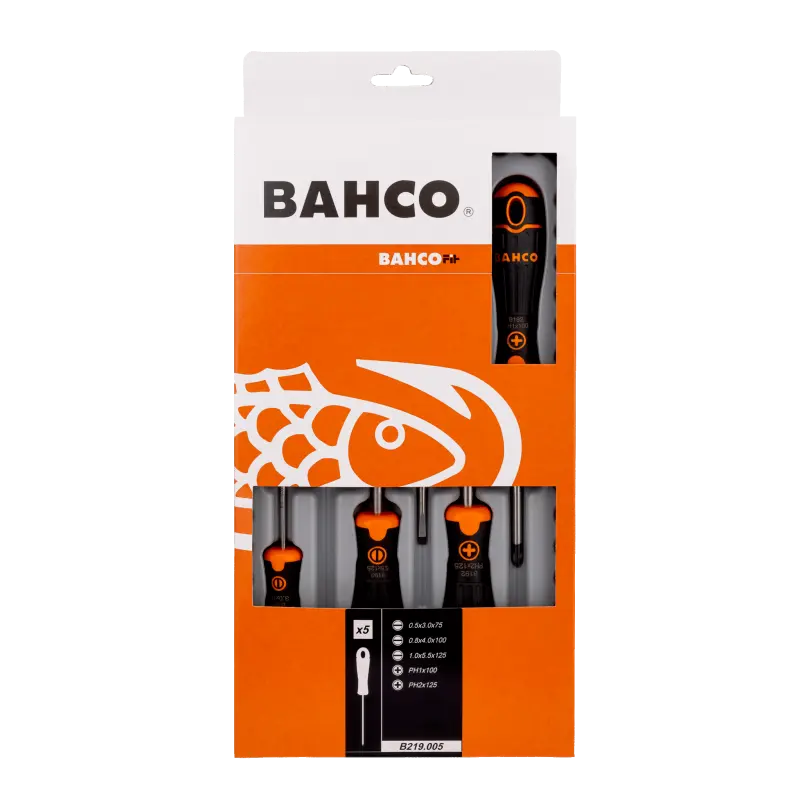 Juego destornilladores BahcoFit 5 piezas.