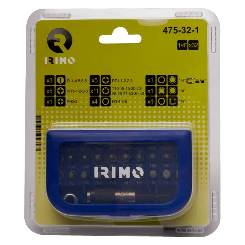 Juego de puntas de 1/4'' Irimo. 32 piezas