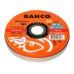 Lata de 10 discos abrasivos de corte para metal e inox 3911 Bahco