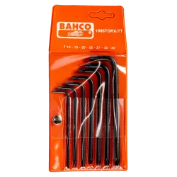 Juego de 7 llaves acodadas pavonadas Torx Bahco