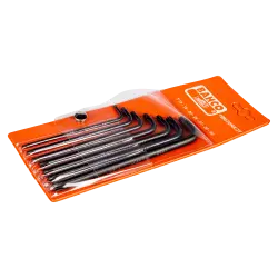 Juego de 7 llaves acodadas pavonadas Torx Bahco