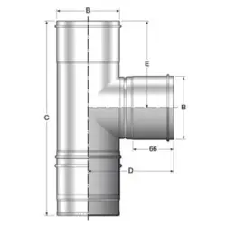 Te simple para chimenea de simple pared inoxidable TTIGF90 Bofill