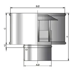 Sombrerete antiviento para chimenea de simple pared estanco BAG Bofill