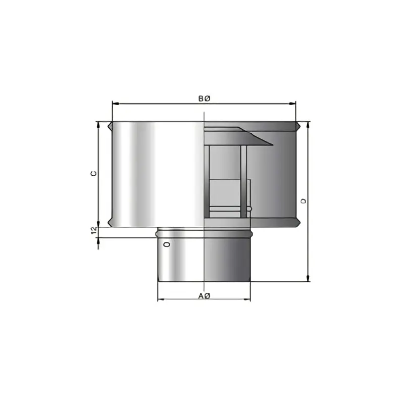 Sombrerete antiviento para chimenea de simple pared estanco BAG Bofill
