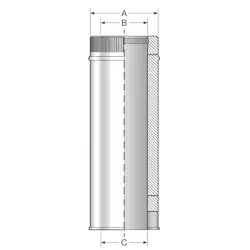 Tubo recto para chimenea de doble pared inoxidable TDPI Bofill