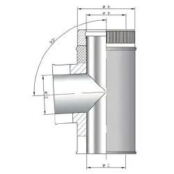 Codo tipo "T" para chimenea de doble pared inoxidable TTDPI93 Bofill
