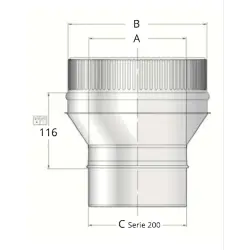 Adaptador para chimenea de simple pared a doble pared vitrificado ABEIMP Bofill