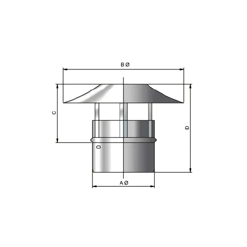 Sombrerete tipo chino para chimenea de simple pared estanco BIG Bofill