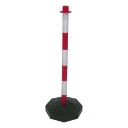 Poste de señalización de PVC con base para cadenas