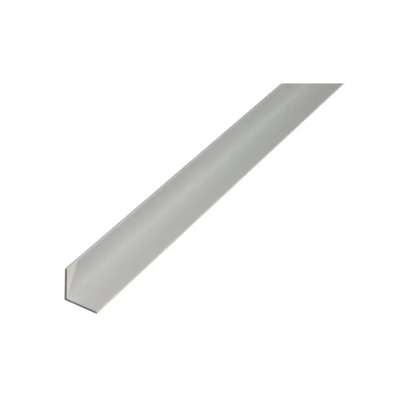 Perfil en ángulo de aluminio anodizado plata de 1 metro