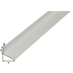 Perfil en ángulo desigual de aluminio anodizado plata de 1 metro