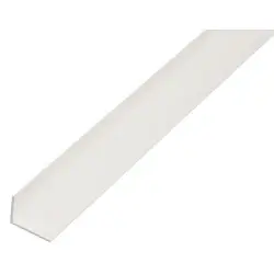 Perfil en ángulo desigual de PVC blanco de 1 metro