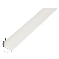 Perfil en ángulo desigual de PVC blanco de 1 metro