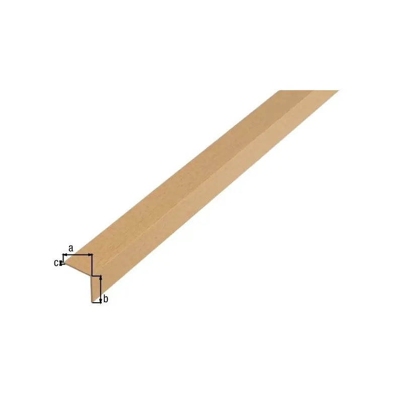 Perfil en ángulo de PVC acabado madera de 1 metro