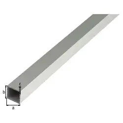 Tubo cuadrado de aluminio anodizado plata de 1 metro