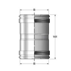 Manguito hembra-hembra vitrificado para chimenea de simple pared MHVNM310 Bofill