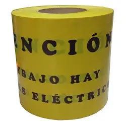 Cinta de señalización Riesgo Eléctrico. Rollo 200 m.