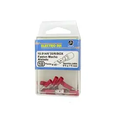 Terminal Faston macho aislado. Caja de 10.