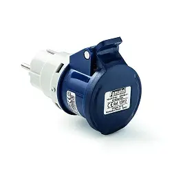 Adaptador clavija schuko 2P+T