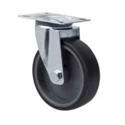 Ruedas Giratorias de Poliamix y Goma Gris Ø80 a Ø200 mm – Soporte para Cargas Medias
