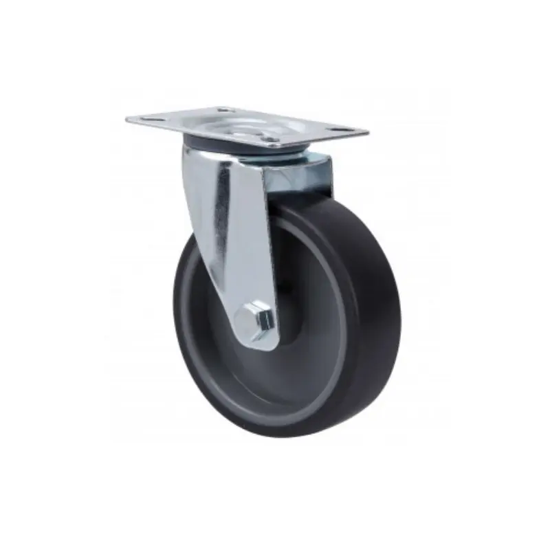 Ruedas Giratorias de Poliamix y Goma Gris Ø80 a Ø200 mm – Soporte para Cargas Medias