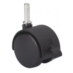 Rueda Giratoria M8x26 de Polipropileno Negro Ø50 mm con Freno