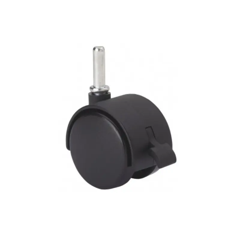 Rueda Giratoria M8x26 de Polipropileno Negro Ø50 mm con Freno
