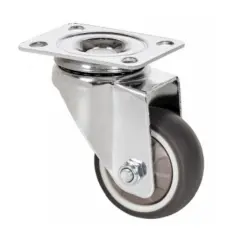 Rueda Giratoria de Goma Ø50 mm sin Freno – Ligera y Resistente para Muebles y Decoración