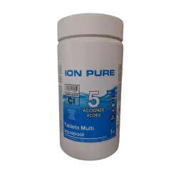 Cubo de tabletas de cloro multifunción Ion Pure para mantenimiento de piscinas sin cobre