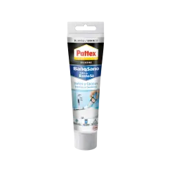 Tubo de silicona blanca Pattex Baño Sano para juntas de cocina y baño