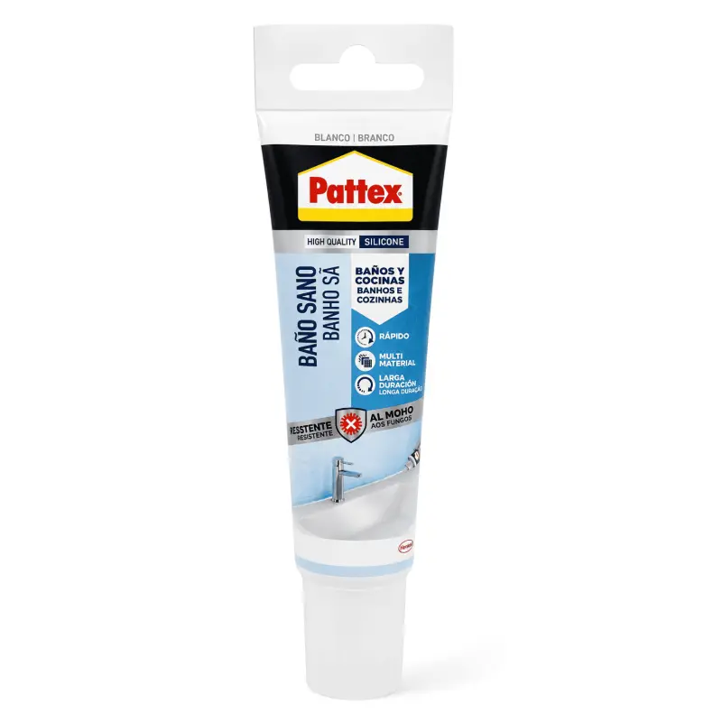 Silicona antimoho Pattex Baño y Cocina blanca 50 ml