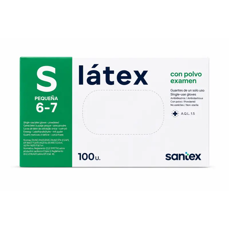 Guantes desechables de látex con polvo