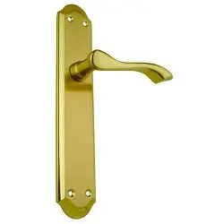 Juego de manillas con placa latón satinada