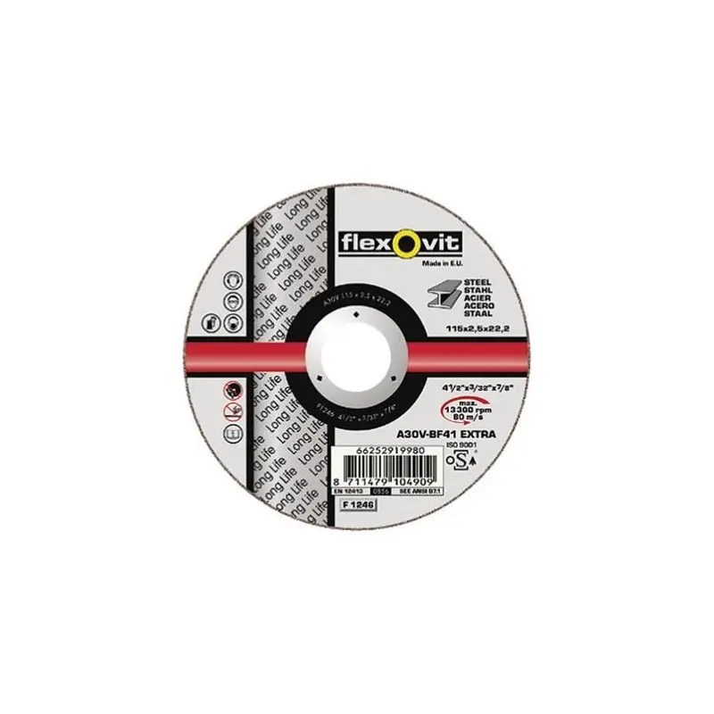 Disco de corte para hierro y acero Flexovit Long Life