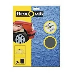 Blíster de 3 papeles abrasivos impermeables T400 Flexovit