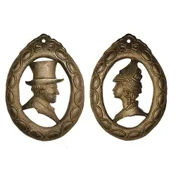 Set de 2 señalizadores de baño rústicos.